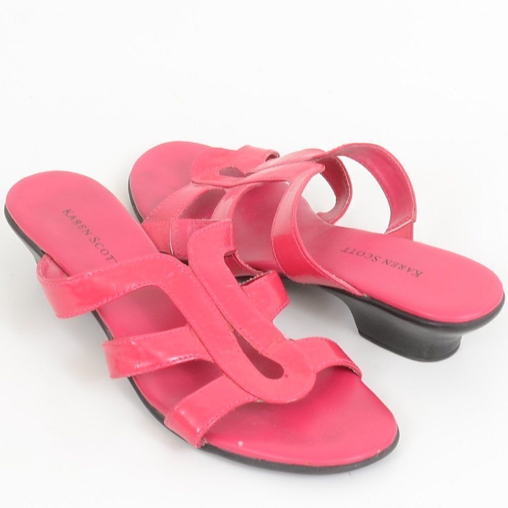 Karen Scott Women's Size 8.5 Hot Pink Electra Slip On Slide Sandal Vacation